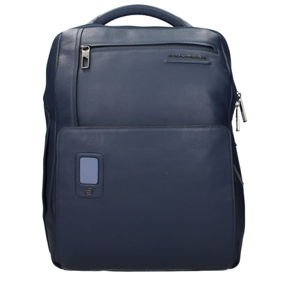Piquadro Blaue Lederrucksäcke