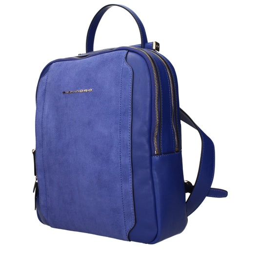 Piquadro Blaue Lederrucksäcke
