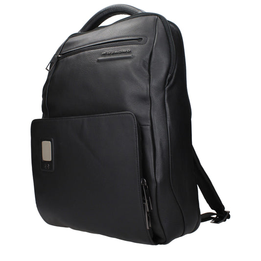 Piquadro Schwarze Lederrucksäcke
