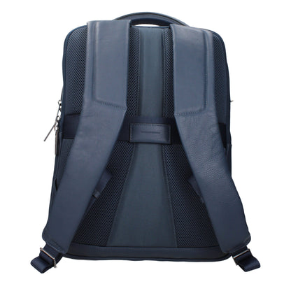 Piquadro Blaue Lederrucksäcke