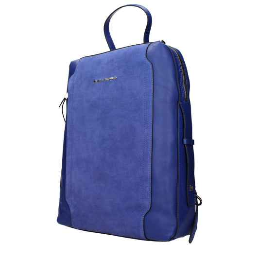 Piquadro Blaue Lederrucksäcke
