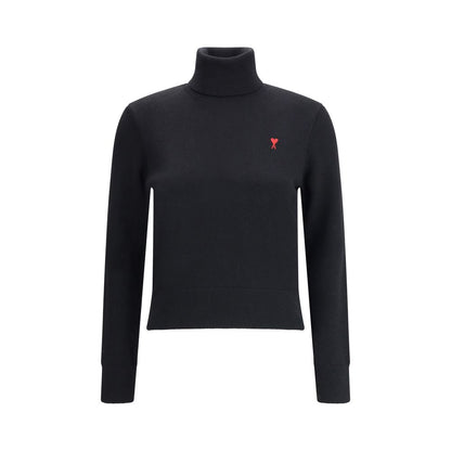 Ami Paris Schwarzer Rollkragenpullover aus Merinowolle