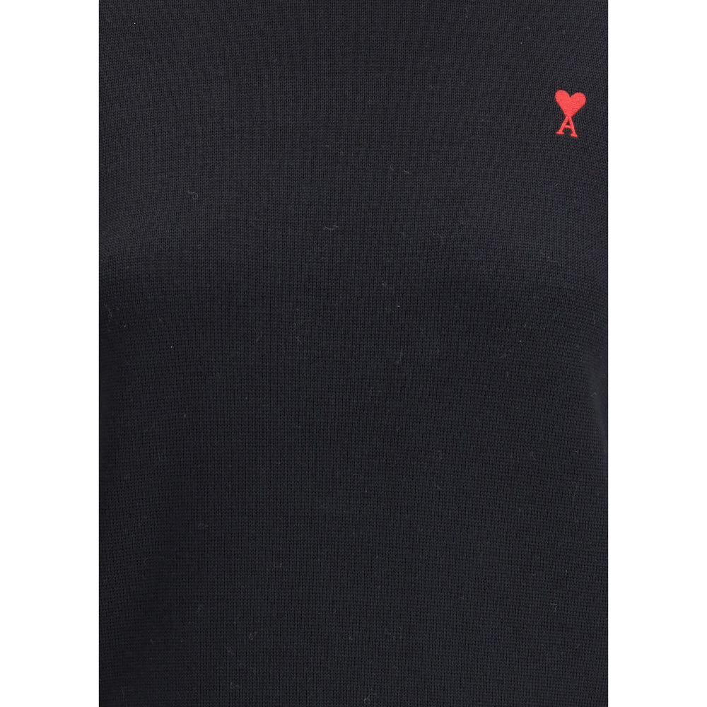 Ami Paris Schwarzer Rollkragenpullover aus Merinowolle