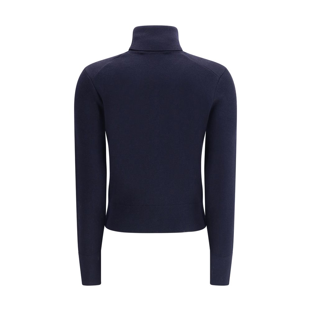 Ami Paris Rollkragenpullover aus blauer Merinowolle