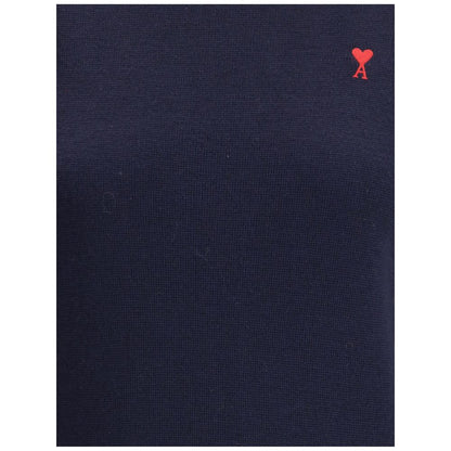 Ami Paris Rollkragenpullover aus blauer Merinowolle
