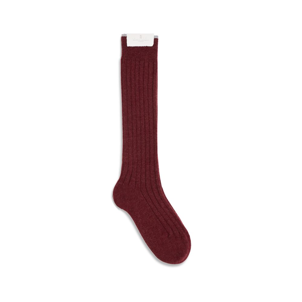 Brunello Cucinelli Kaschmirsocken in Bordeaux