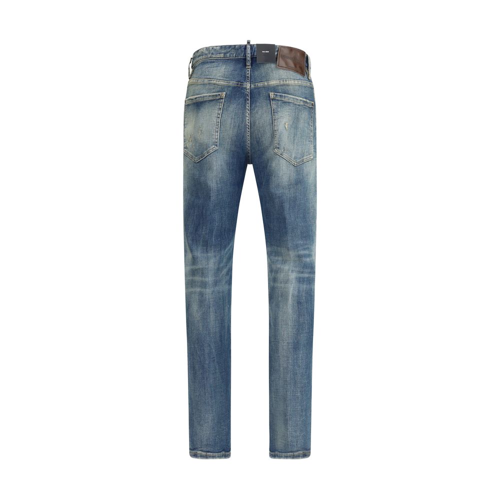 Dsquared² Jeans aus blauem Baumwollstoff in schmaler Passform