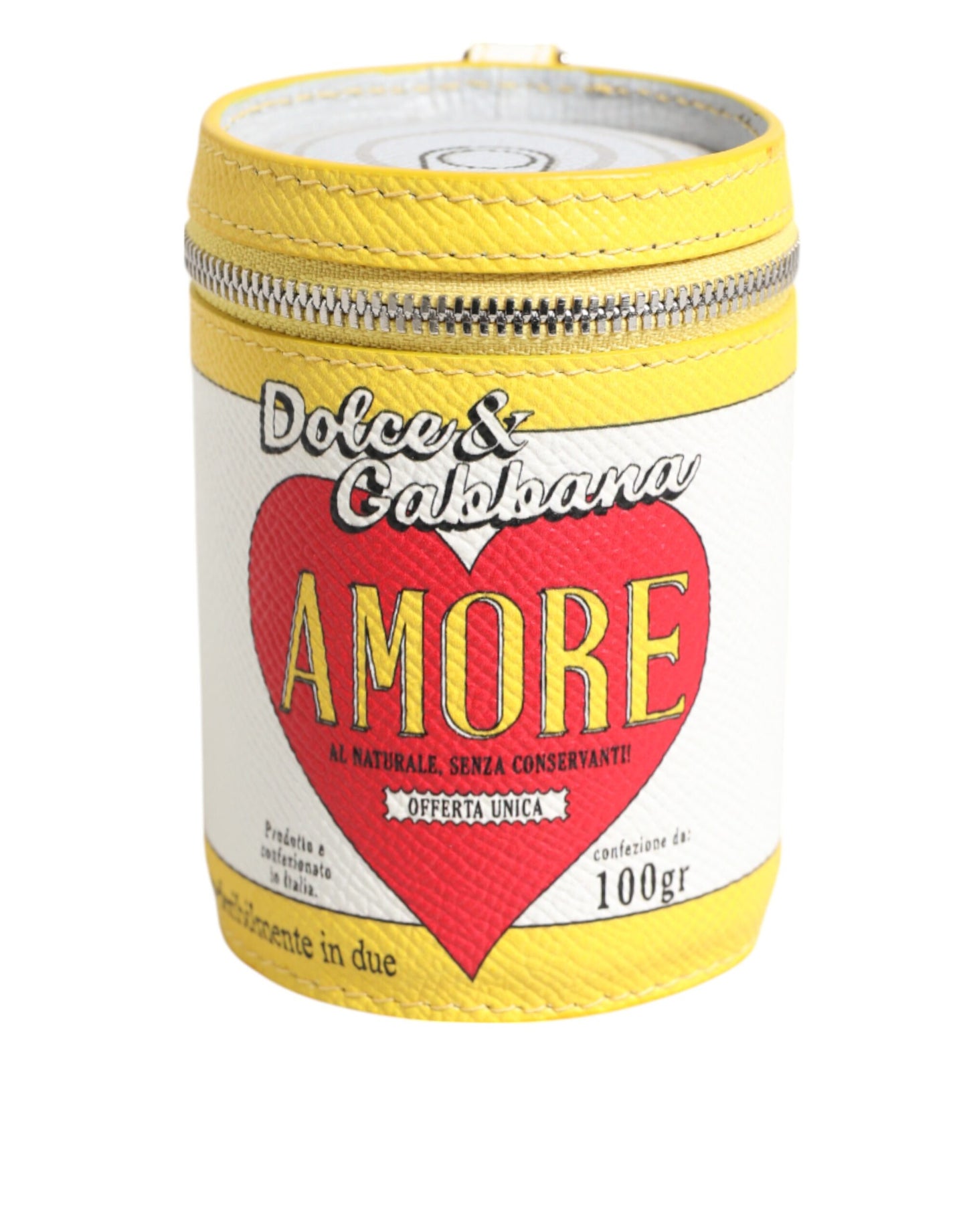 Dolce &amp; Gabbana Amore Leder Gelb Taschenanhänger Münzetui Schlüsselanhänger