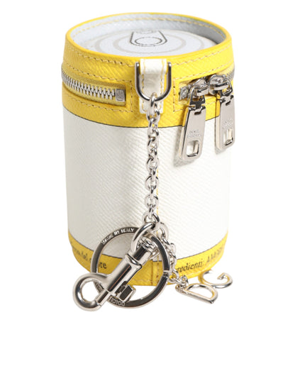 Dolce &amp; Gabbana Amore Leder Gelb Taschenanhänger Münzetui Schlüsselanhänger