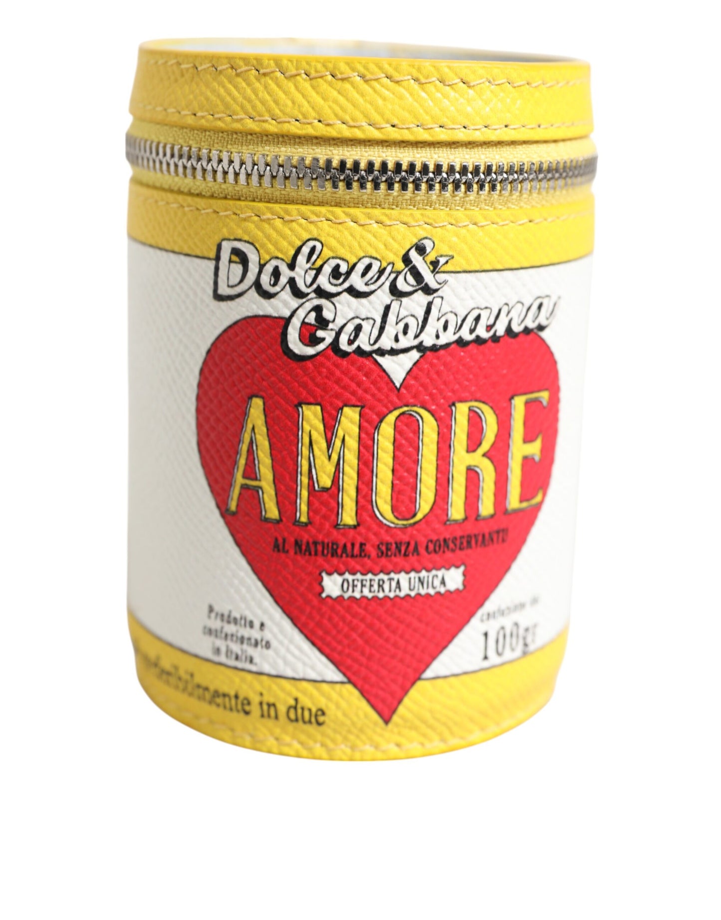 Dolce &amp; Gabbana Amore Leder Gelb Taschenanhänger Münzetui Schlüsselanhänger