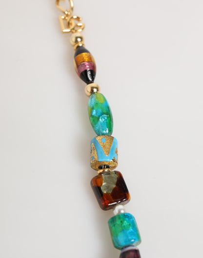 Dolce &amp; Gabbana Halskette mit Perlen aus Muranoglas in Mehrfarbig Messing Damen Schmuck