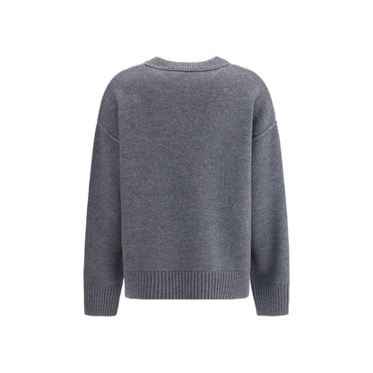Ami Paris Gray Fleece Wool Sweatshirt
