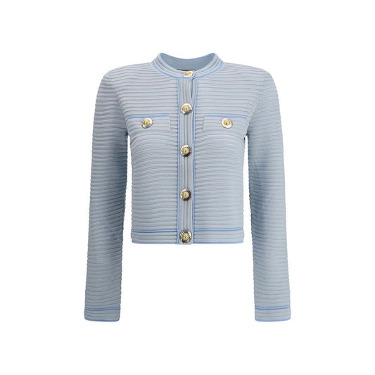 Balmain Hellblauer Viskose-Cardigan