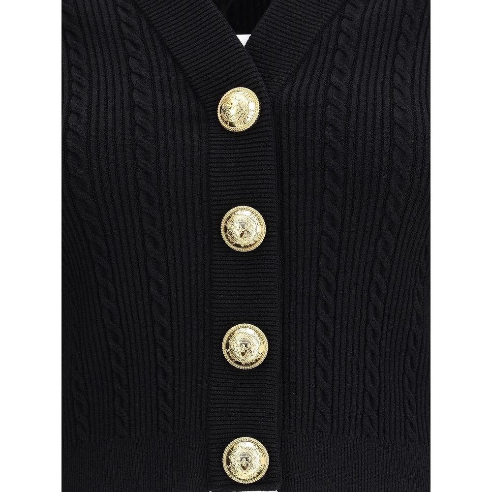Schwarzer Viskose-Cardigan von Balmain