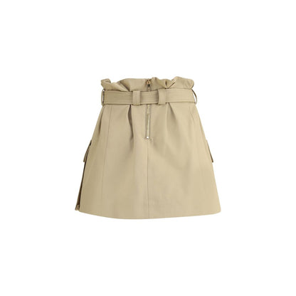 Beigefarbener Minirock aus Baumwolle von Balmain