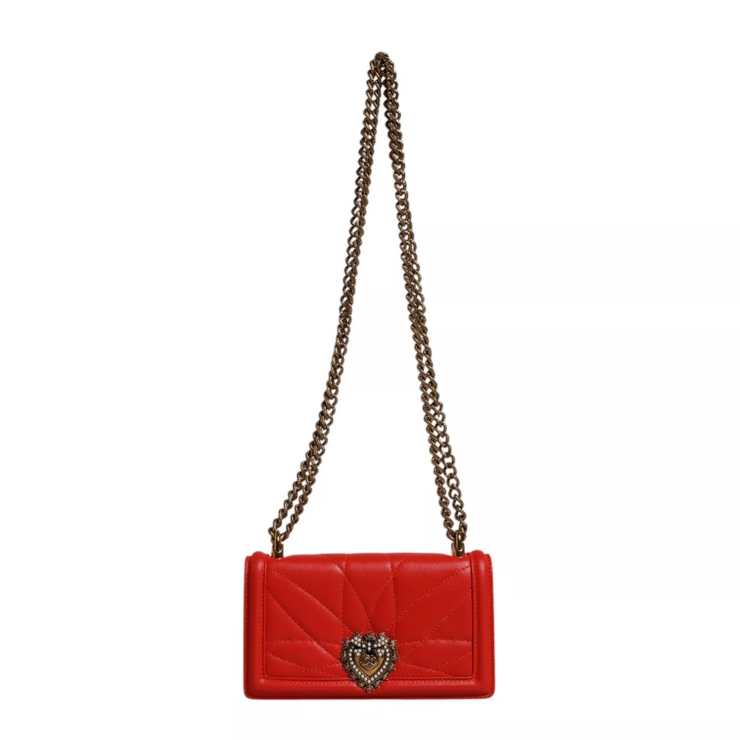 Dolce &amp; Gabbana Red Quilted Devotion Crossbody 11 PRO Handytasche