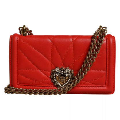 Dolce &amp; Gabbana Red Quilted Devotion Crossbody 11 PRO Handytasche
