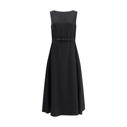 Sara Roka Black Polyester Casual Dress