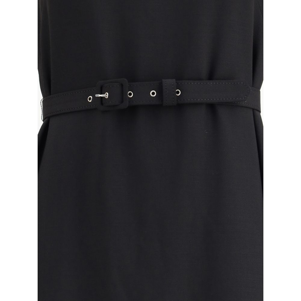 Sara Roka Black Polyester Casual Dress