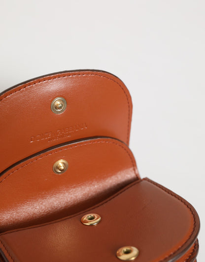 Dolce &amp; Gabbana – Kleine Geldbörse aus Kalbsleder mit Leopardenmuster in Braun