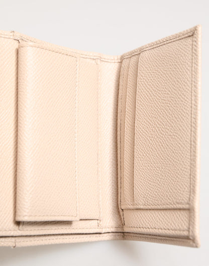 Dolce &amp; Gabbana – Geldbörse mit französischer Klappe und DG-Logo aus hellrosa Kalbsleder