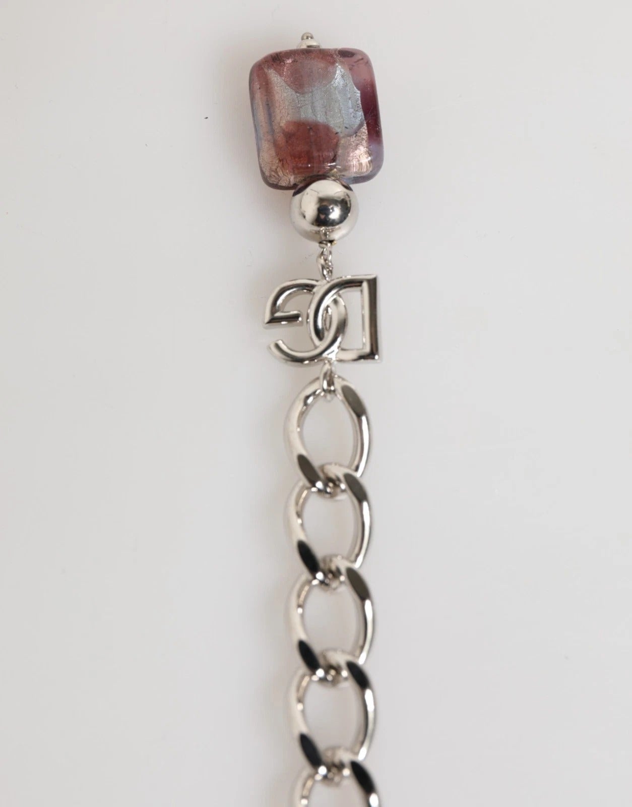 Dolce &amp; Gabbana Halskette mit mehrfarbigen Muranoglasperlen und Zamak-Messing