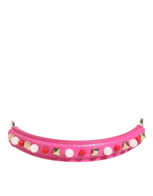 Dolce &amp; Gabbana Rosa verzierter Ledertaschengriff Damen Schultergurt