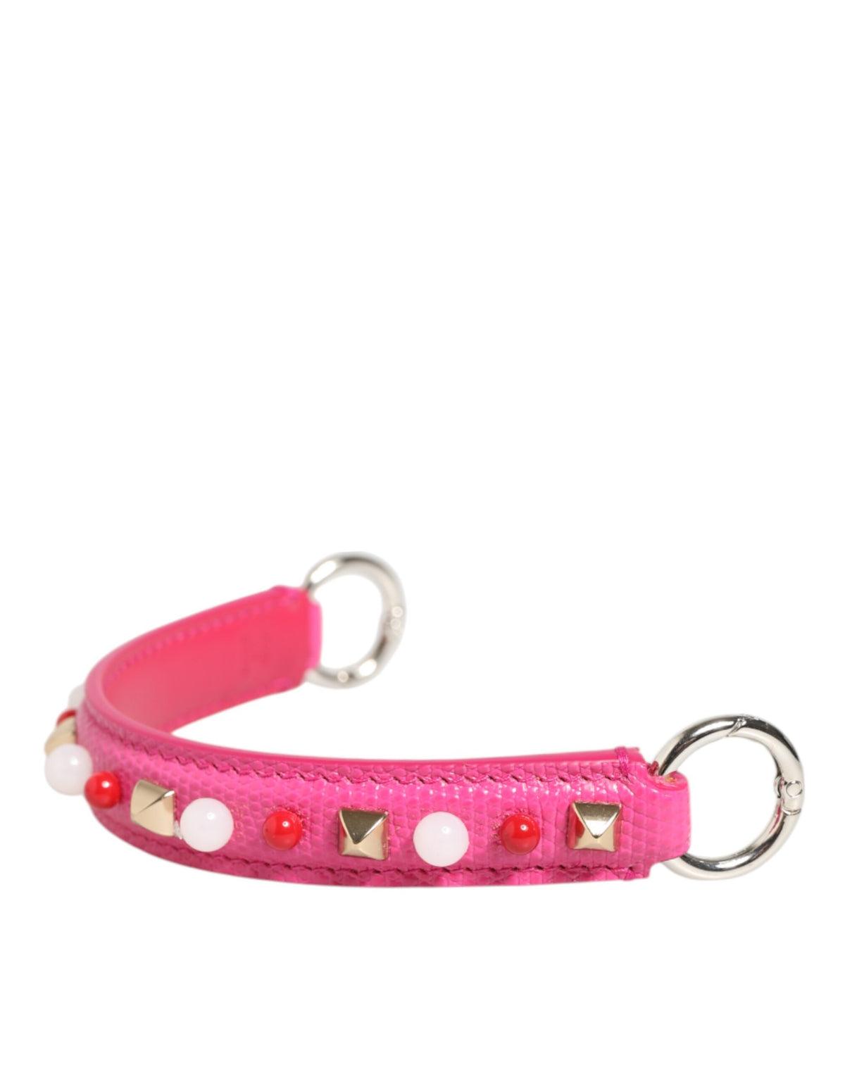 Dolce &amp; Gabbana Rosa verzierter Ledertaschengriff Damen Schultergurt