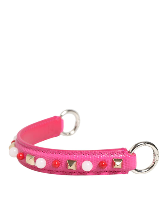 Dolce &amp; Gabbana Rosa verzierter Ledertaschengriff Damen Schultergurt