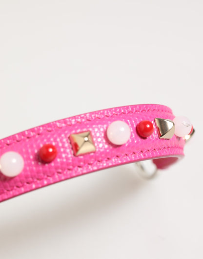 Dolce &amp; Gabbana Rosa verzierter Ledertaschengriff Damen Schultergurt