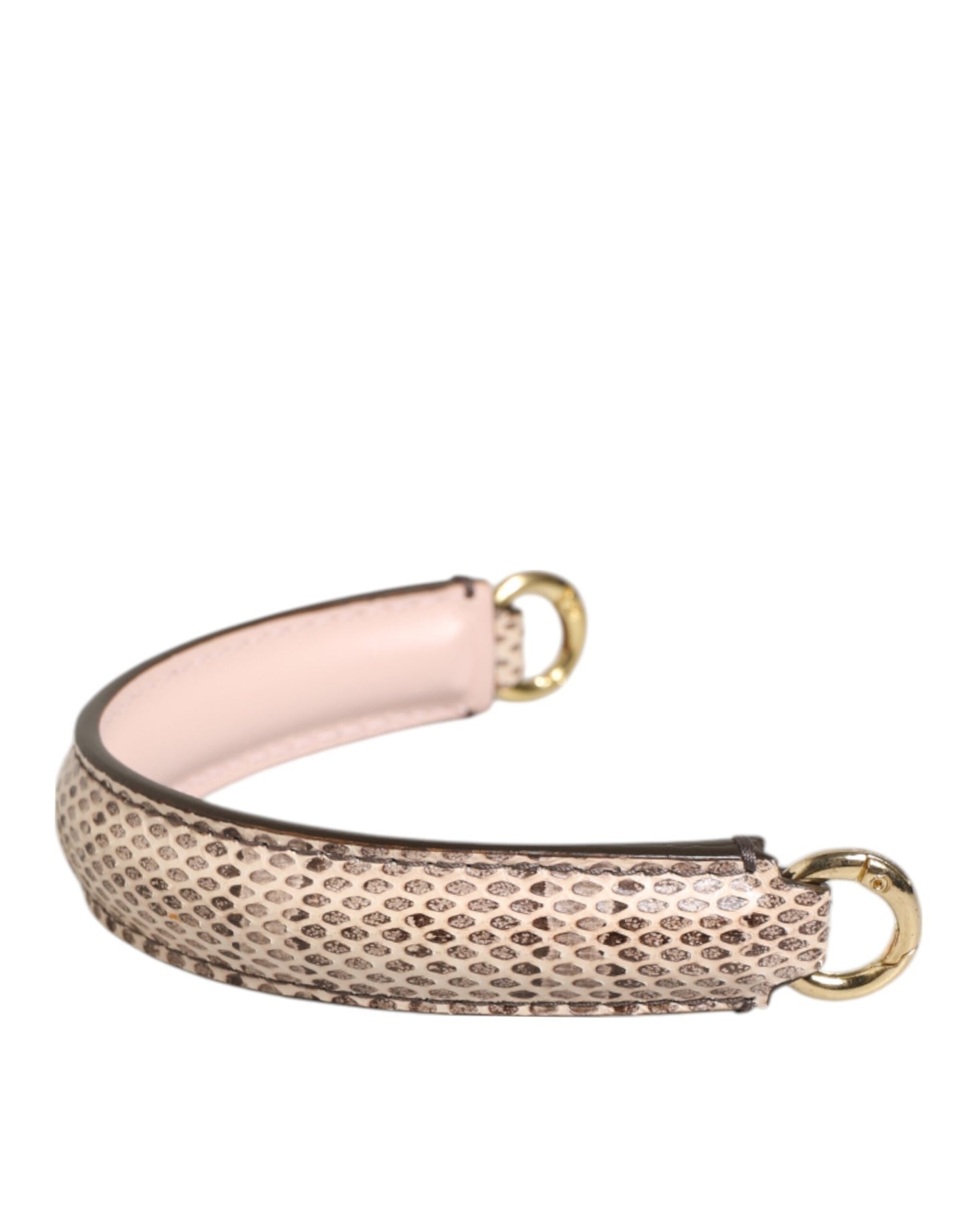 Dolce &amp; Gabbana Beige Braun Schlangenleder Gold Ring Schultergurt