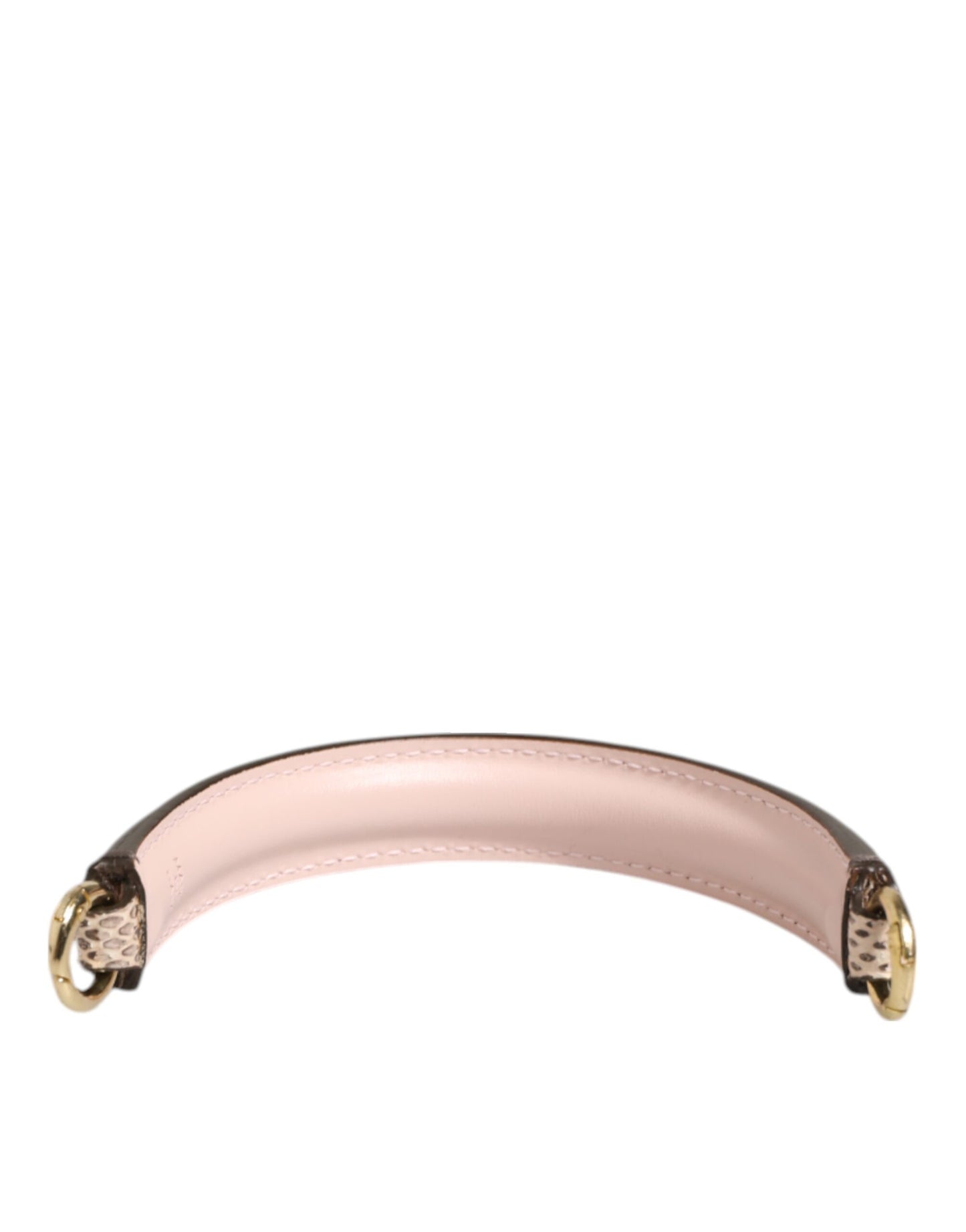 Dolce &amp; Gabbana Beige Braun Schlangenleder Gold Ring Schultergurt