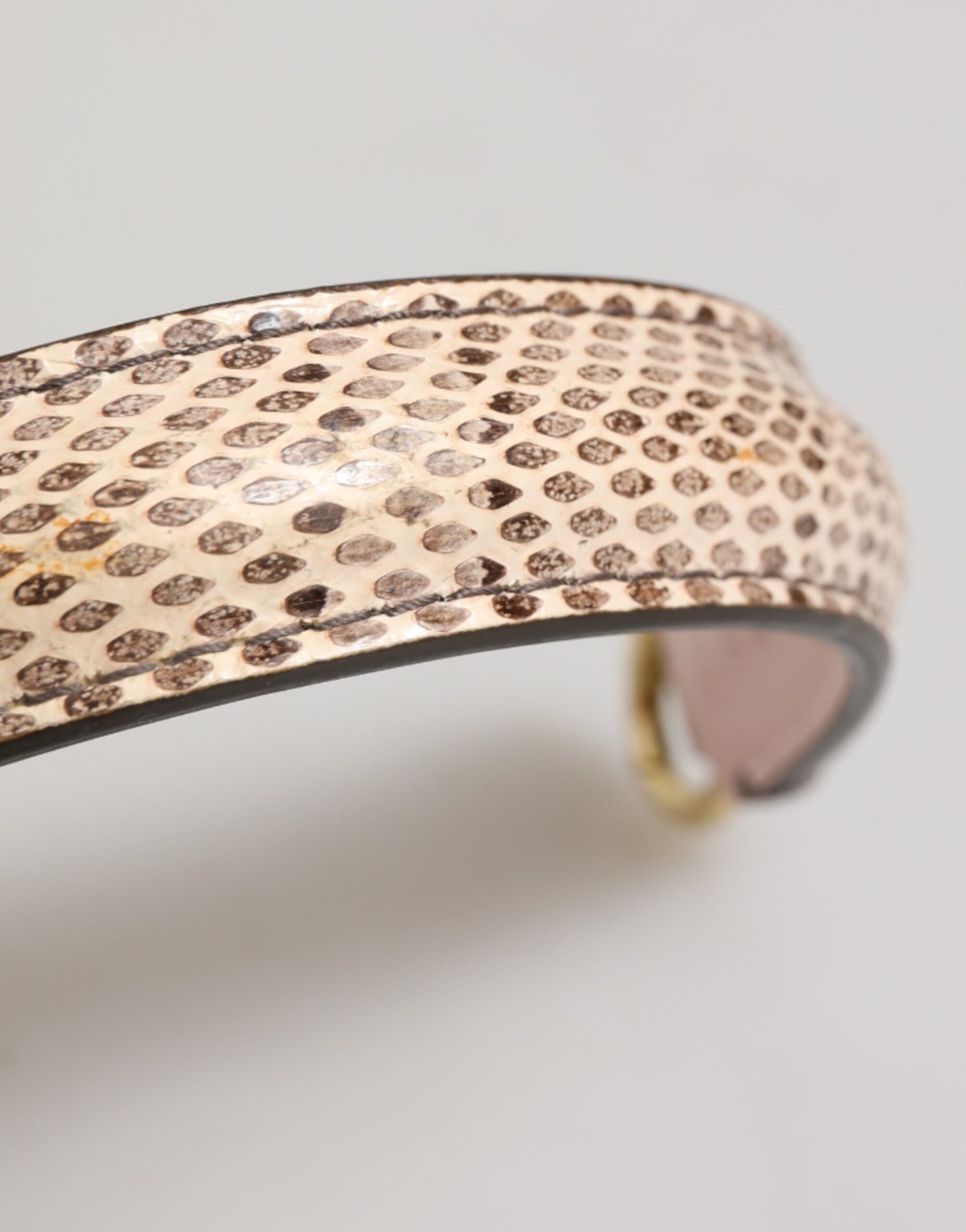 Dolce &amp; Gabbana Beige Braun Schlangenleder Gold Ring Schultergurt