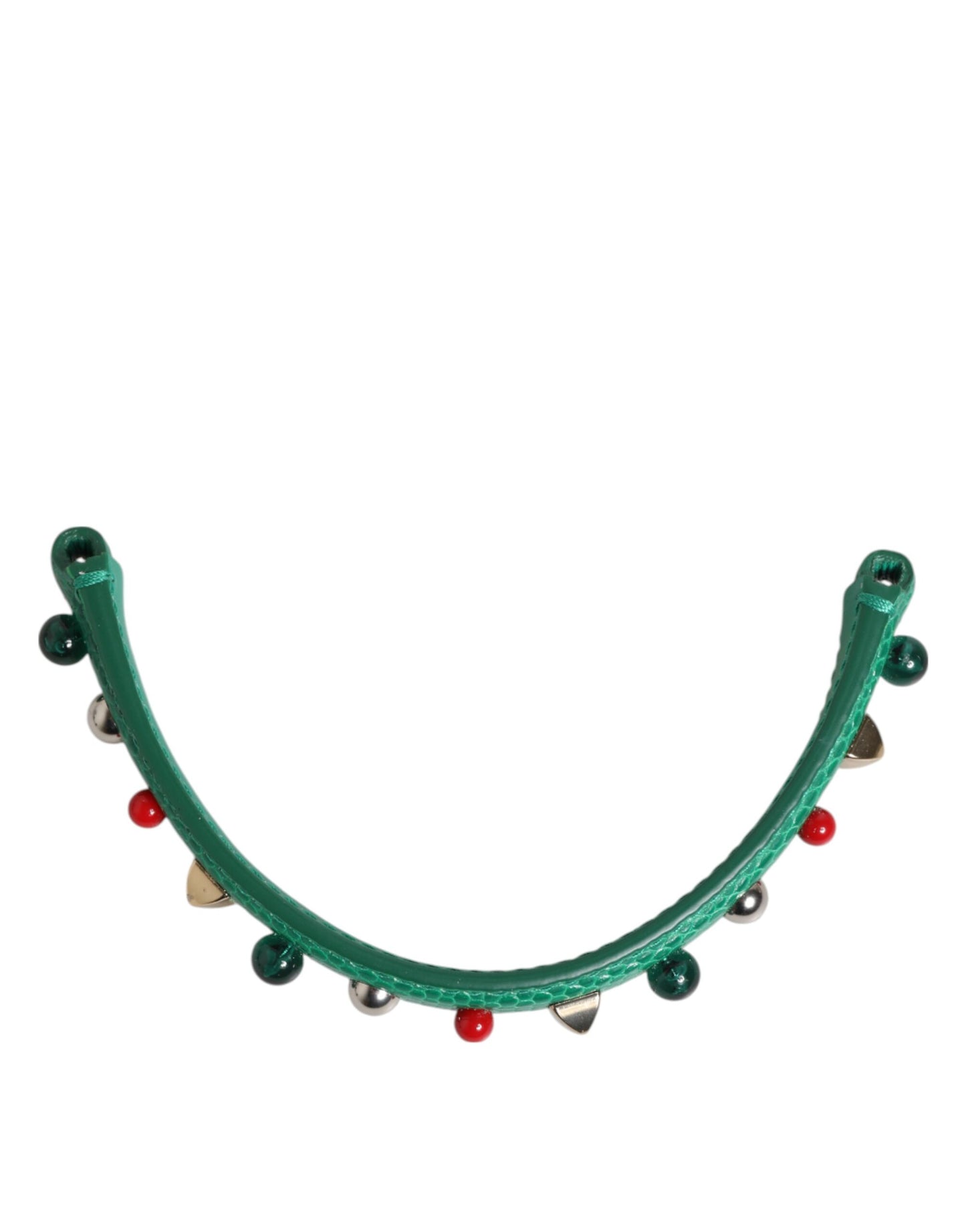 Dolce &amp; Gabbana Grün verzierter Ledertaschengriff Damen Schultergurt