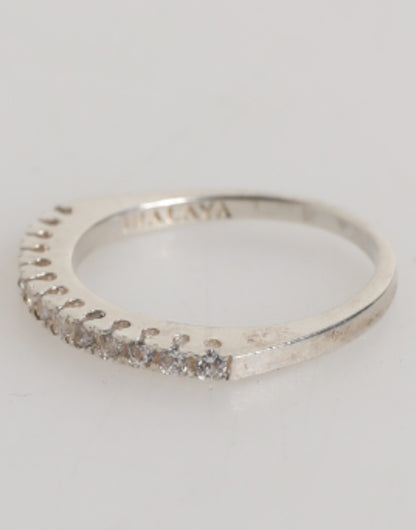 Nialaya Ewigkeitsring aus Sterlingsilber 925, Pavé-Fassung, Zirkonia-Kristall