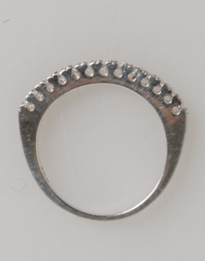 Nialaya Ewigkeitsring aus Sterlingsilber 925, Pavé-Fassung, Zirkonia-Kristall