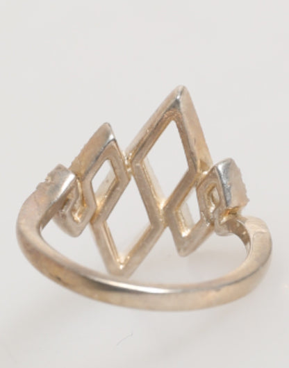 Nialaya Geometrischer Diamant-Schmuckring mit Pavé-Zirkonkristallen