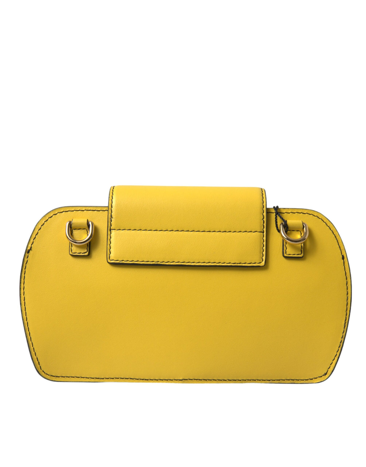 Dolce &amp; Gabbana – Clutch mit DG-Logo aus glattem Leder in Gelb