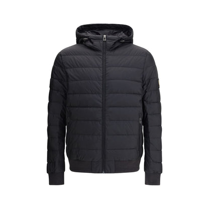 Belstaff Schwarze Nylonjacke in voller Länge