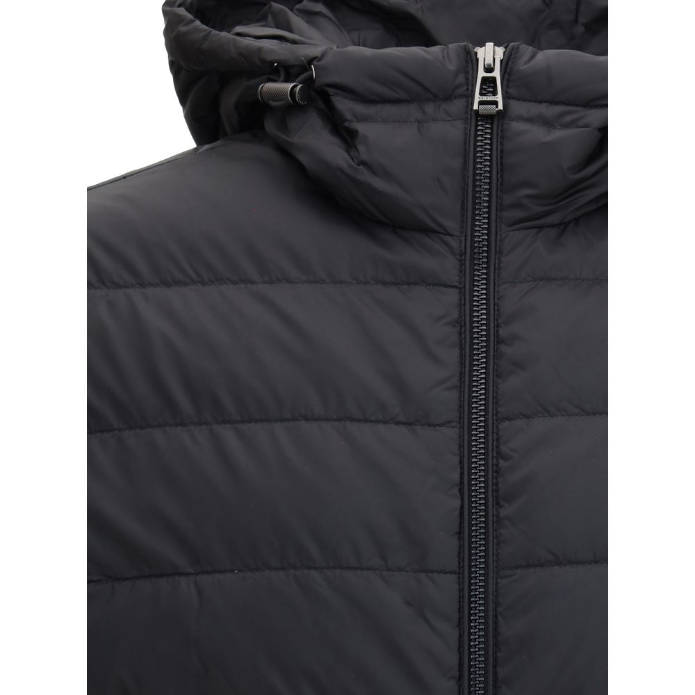 Belstaff Schwarze Nylonjacke in voller Länge