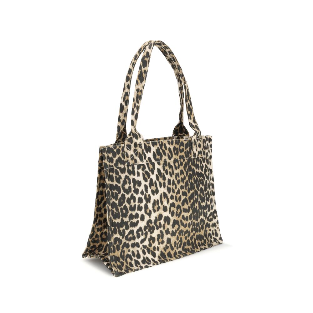 Ganni – Tragetasche mit Leopardenmuster