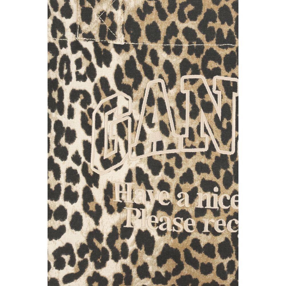 Ganni – Tragetasche mit Leopardenmuster