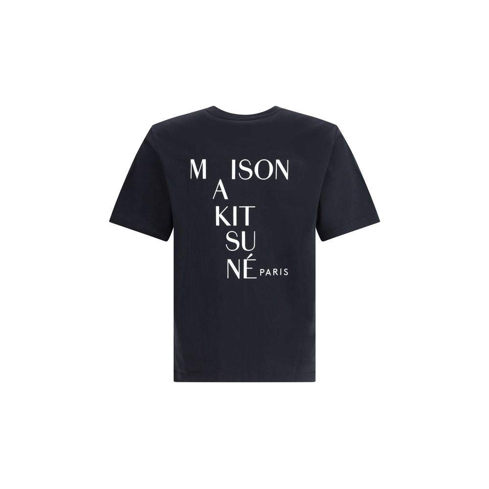 Maison Kitsuné Baumwoll-T-Shirt mit Logo-Patch