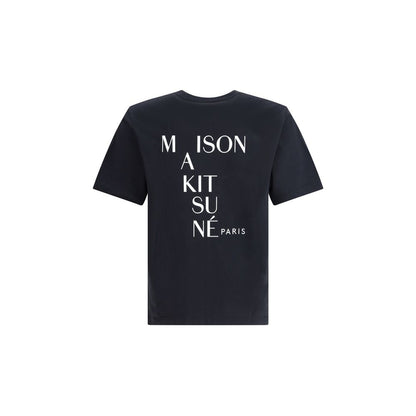 Maison Kitsuné Baumwoll-T-Shirt mit Logo-Patch