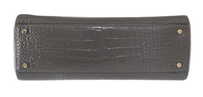 Kate Spade Elissa Bristol Drive Tote-Handtasche aus Leder mit Krokoprägung, Grau