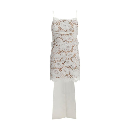 Self-Portrait Kurzes Satinkleid mit Spitzenschleife