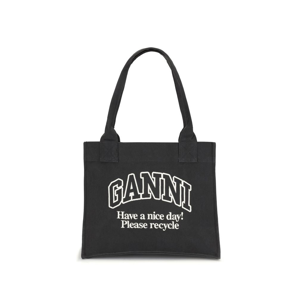 Tragetasche aus Canvas mit Ganni-Logo