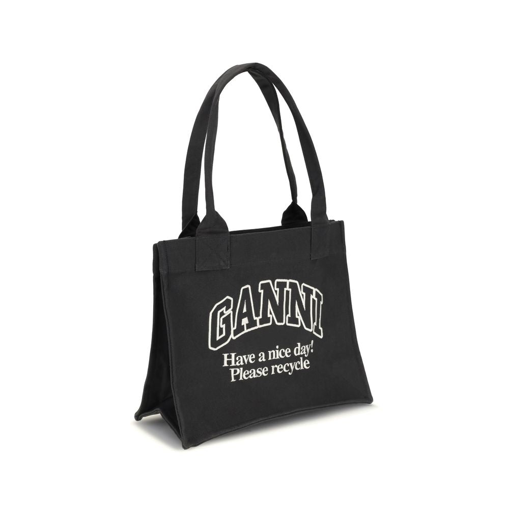 Tragetasche aus Canvas mit Ganni-Logo