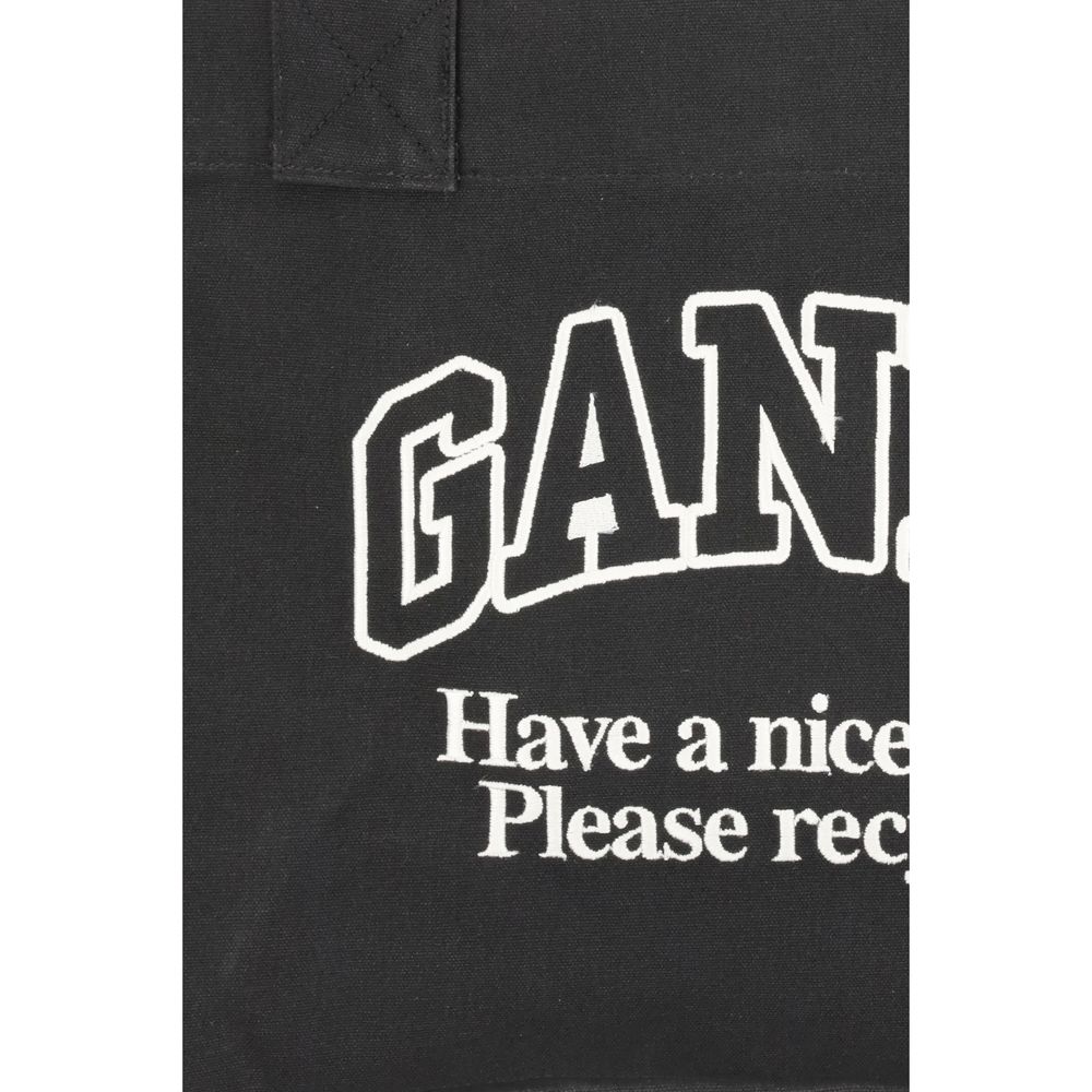 Tragetasche aus Canvas mit Ganni-Logo