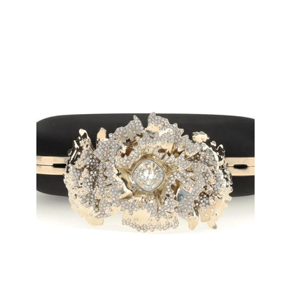 Alexander McQueen Black Silk Clutch Bag